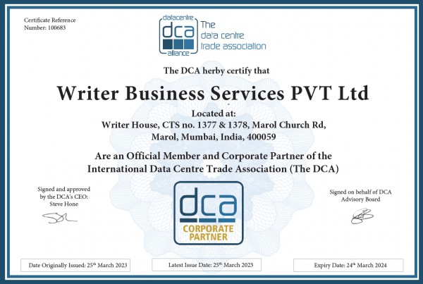 DCA Membership Certificate